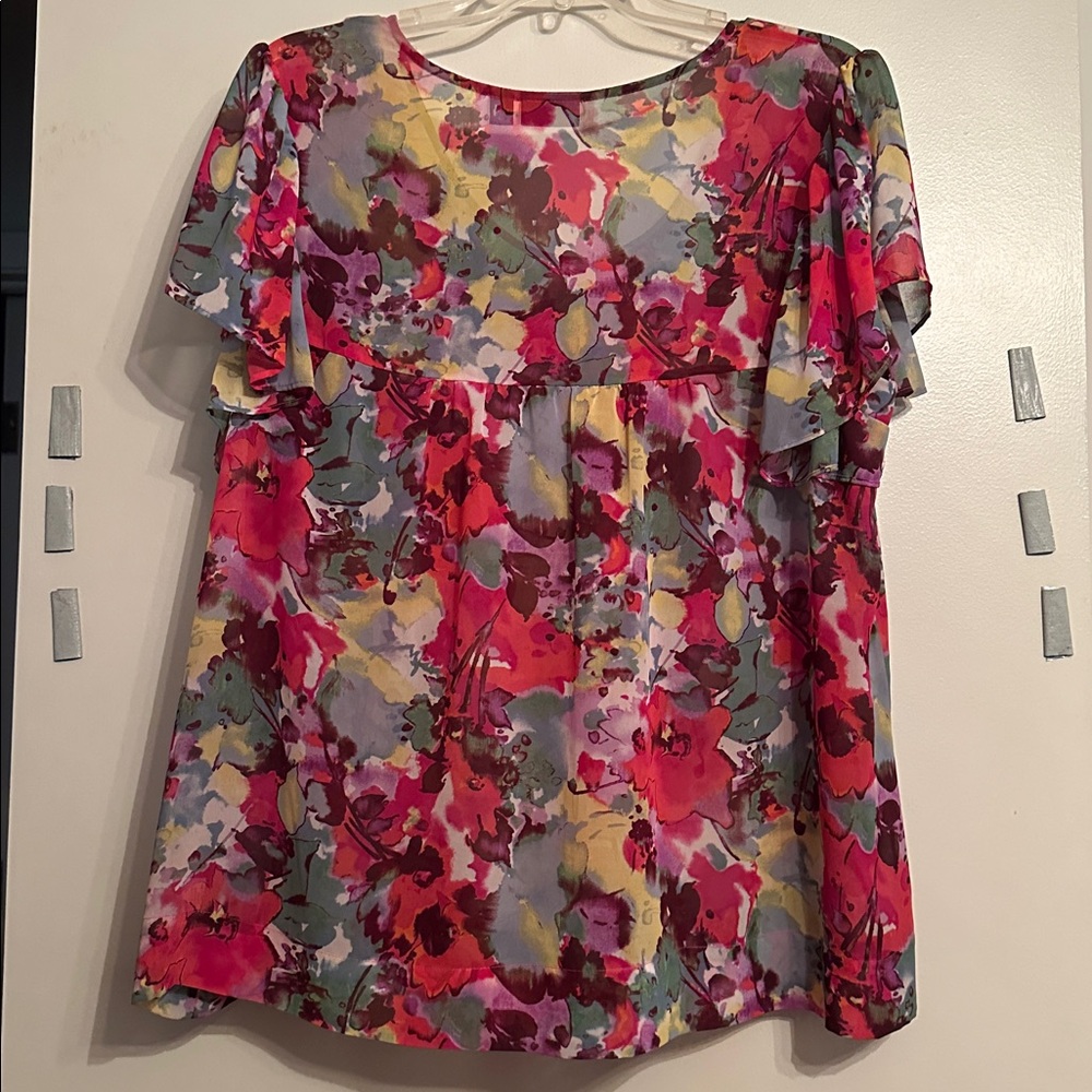 Pink Colorful Floral Blouse